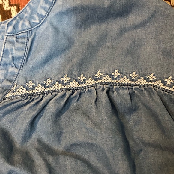 Ruby Rd. Denim Embroidered Tie Button Blouse - Picture 7 of 10